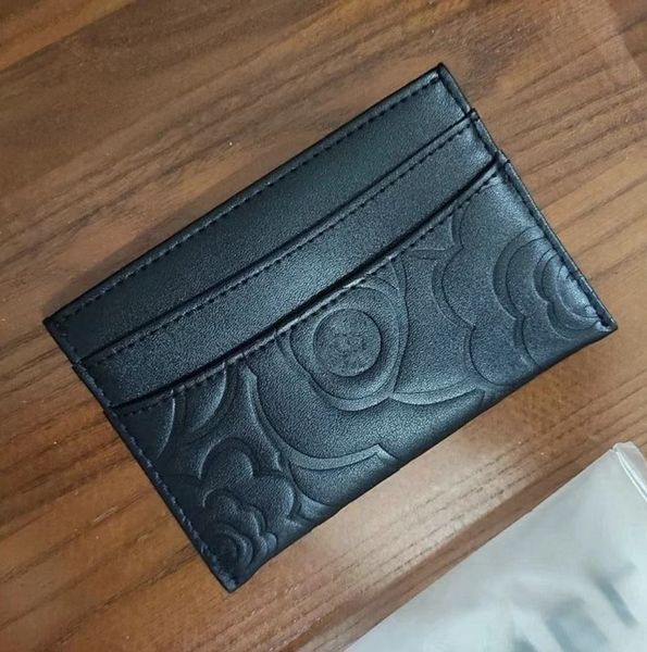 Arquivos de cartão de visita 11X7.5CM Fashion C resistente PU Mini carteira camélia porta-cartões Saco de moedas V-presente
