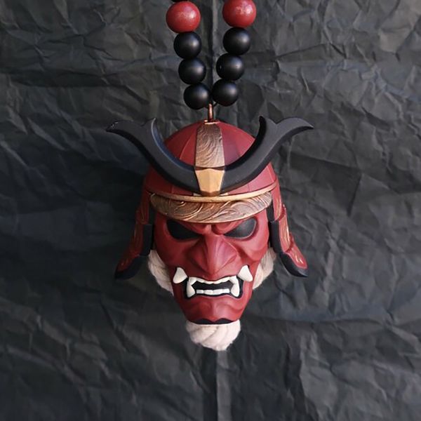 Altro Decorazioni per la casa Casco Samurai Kabuto Hannya Oni giapponese Specchietto retrovisore per auto Accessori di fascino Decorazione pendente 221007