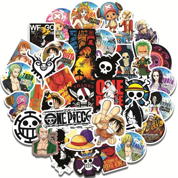 50-teiliges One Piece-Aufkleberpaket für Laptop, Anime-Graffiti, wasserfeste Vinyl-Aufkleber, Wasserflasche, Geschenk für Teenager, Mädchen und Jungen