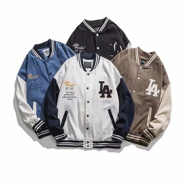 Jackets masculinos Spring Autumn Street Retro Retro Bordado Baseball Jacket Men and Women Marca da moda Japão Japão Menina Menina Men 221007