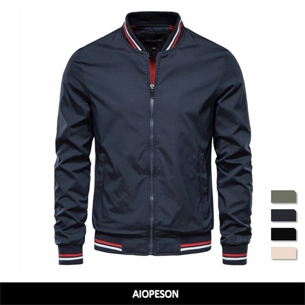 Jackets masculinos Aiopeseson Solid Color Bomber Jacket Men Casual Slim Fit Baseball Mens jaquetas Autumn Moda de alta qualidade para homens 221006