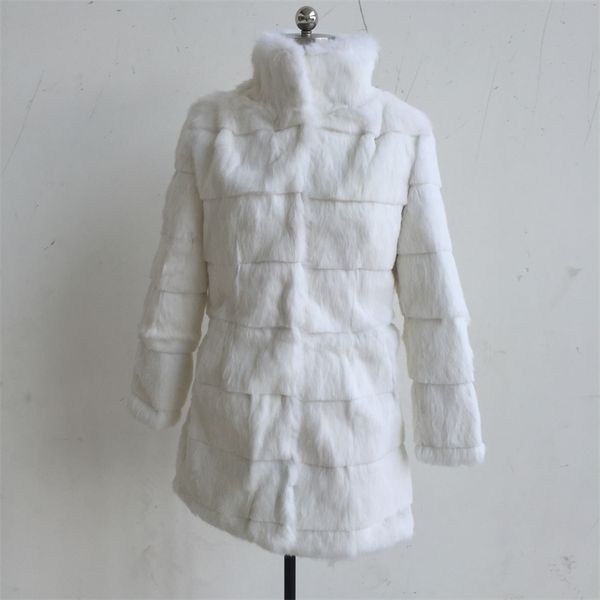 Frauen Pelz Faux Ganze Haut Reine Kaninchen Mantel Streifen Linie Natürliche Echte Jacke Für Frauen Mädchen Echte Weibliche Mantel tbsr343B 221006