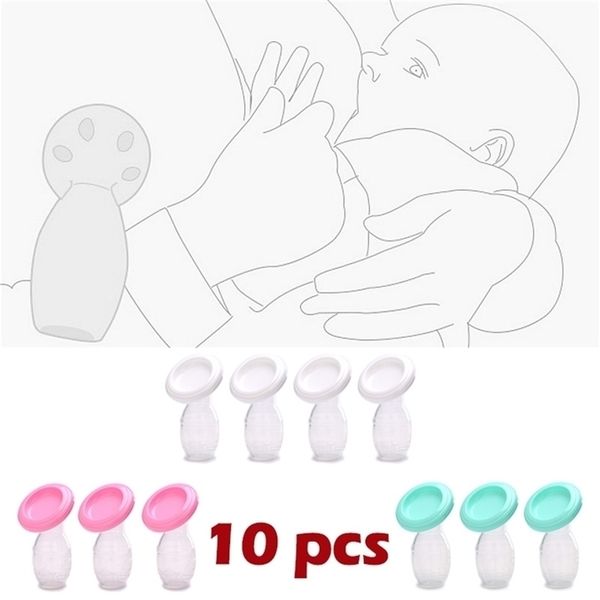 Milchpumpen 10 teile/los Großhandel Baby Fütterung Manuelle Pumpe Partner Sammler Milch Silikon Pumpen Mama Savers PP BPA FREI 221007