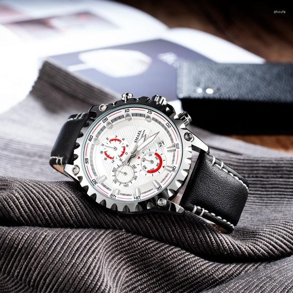 Relógios de pulso SMAEL Watch Men Top Brand Sports Creative Design 3 Ponteiro Exibir Relógio Masculino Quartz Relés Montre Homme