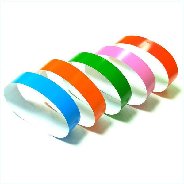 Gliederkette Wasserdichte Papierarmbänder Ticket Herren Damen Synthetisches Handgelenkband Eintrittsarmreif Einweg Tyvek MTI Farbe 0 08Yl P2 Dhagd