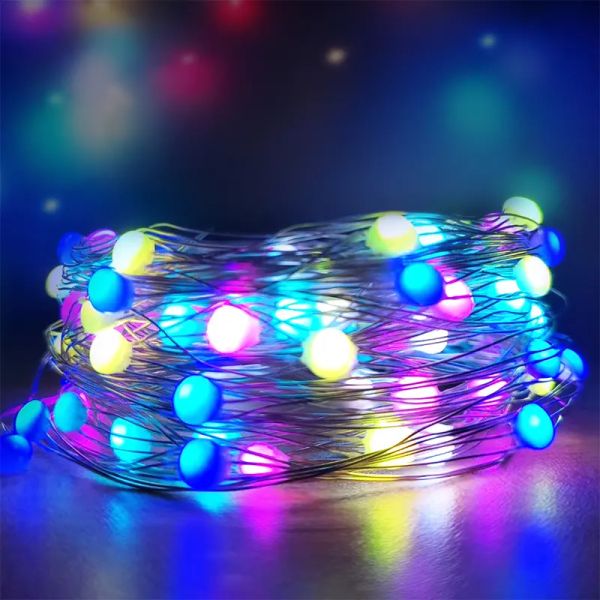Luci notturne Smart LED Light Fairy String Wifi Bluetooth Luci doppia modalità 10m 100LED