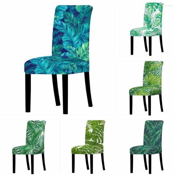 Fodere per sedie Sfondo verde foglia Copertura per foto Spandex Elasticizzato Lavaggio rimovibile Banchetto Protezione per mobili da matrimonio