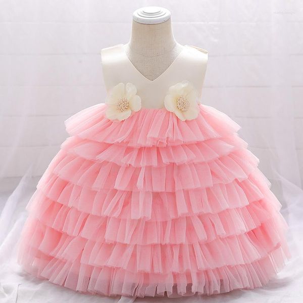 Mädchen Kleider 2022 Blumenmädchen Kleid Elegante Prinzessin Hochzeit Party Für Baby Niedlich Sommer 0-5 Jahre Alte Kinder Weihnachten Kostüm