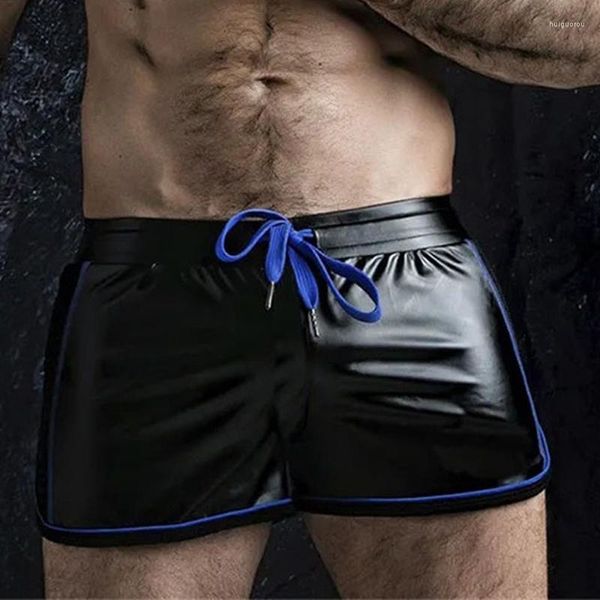 Shorts masculinos gymohyeah 2022 vender homens esportes sexy de imitação de couro rápido seco calça curta homme boxer casual m-3xl