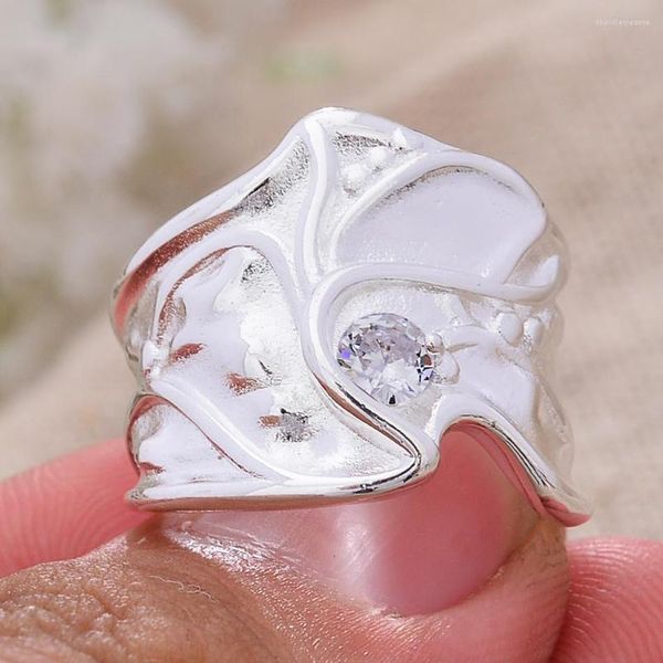 Clusterringe Ankunft 925 Sterling Silber Mode Unregelmäßige Form Glänzender Kristall Damen Finger Großhandel Schmuck Geschenke