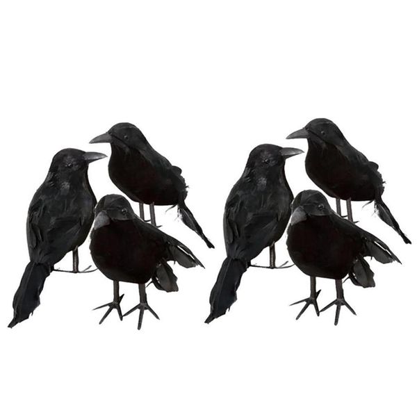 Другое мероприятие вечеринка поставляет 3pcs Halloween Crow Fake Bird Toys Ravens Prop Prop Dress Decort Props искусственное симуляцию черного животного модель 221007