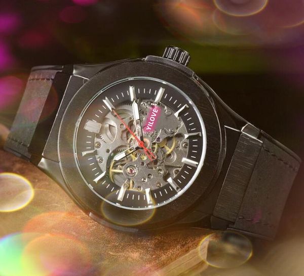 Gear Skeleton Dial Men Cronometro Orologio Movimento automatico Carica automatica Vetro zaffiro Super President Classico Orologio da polso di lusso montre de luxe