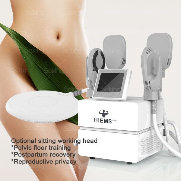 Ems Emt Macchina dimagrante Stimolatore muscolare elettrico Rimozione della cellulite Hiemt Sculpting Equipment 4 Maniglie Sistema elettromagnetico focalizzato ad alta intensità Emslim