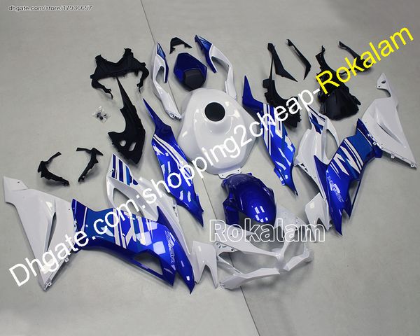 Verkleidungen für Kawasaki Ninja ZX-6R ZX6R 2019 2020 2021 2022 636 ZX636 19 22 Blau Weiß Aftermarket Karosserie Spritzguss