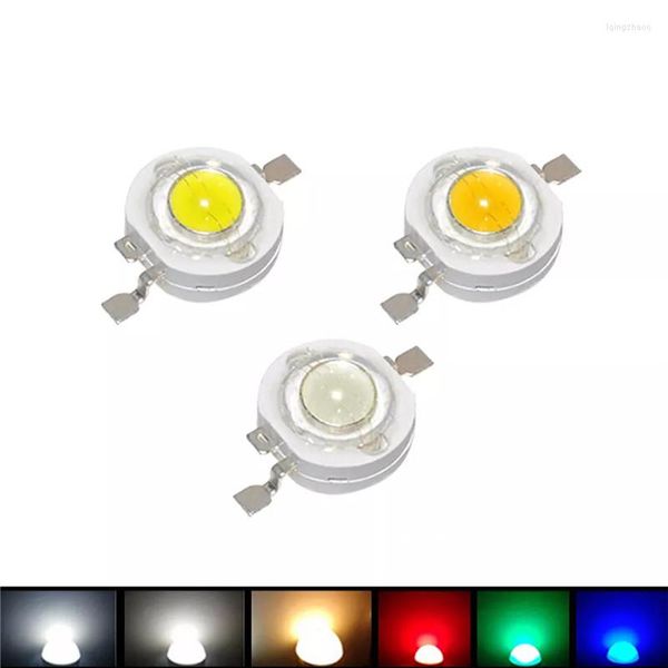 3.2-3.6V 1W 3W LED COB LAMP CHIP Beyaz Kırmızı Mavi Sarı Pembe UV RGB Mini Ampul Diyot Boncukları DIY Taşımacılık Sıcaklığı