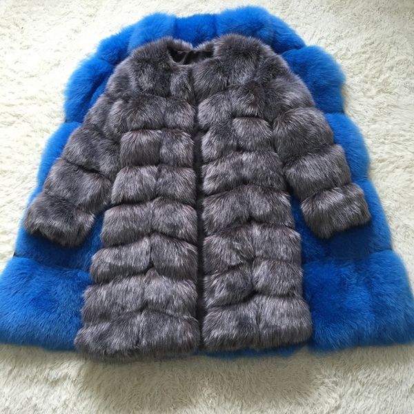 Cappotto da donna regalo di ringraziamento Inverno Pelliccia di volpe sintetica per il tempo libero all'aperto moda strada manica lunga Cappotti medi e lunghi tinta unita Giacca color kaki grigio nero