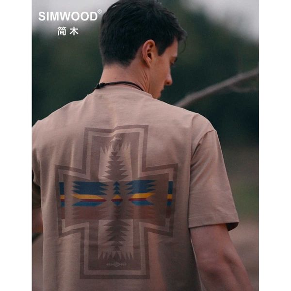 Мужские футболки Simwood 2022 Summer New 240g Тв.