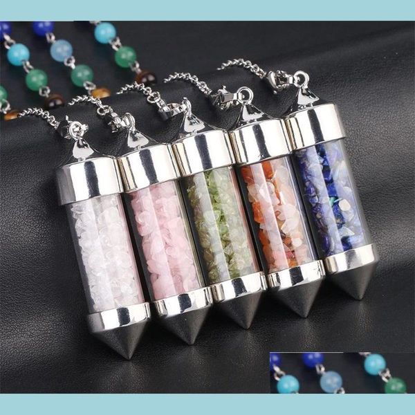 Charms Glass Men Women Colar Jewelry Cone Wishing Bottle Freats para fazer pingentes de fluorita de cristal Fashion 10 7fs j2b Drop Deliv Dhysk