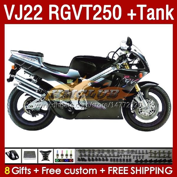 OEM Fairings  Tank For SUZUKI RGV250 SAPC VJ22 RGVT250 RGV-250 VJ 22 160No.123 factory black RGV RGVT 250 CC 90 91 92 93 94 95 96 RGVT-250 1990 1991 1992 1993 1995 1996 Fairing