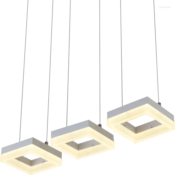 Lampade a sospensione Lampada moderna Luci rettangolari a LED per soggiorno Sala da pranzo Lustro acrilico Illuminazione domestica Decorazione sospesa