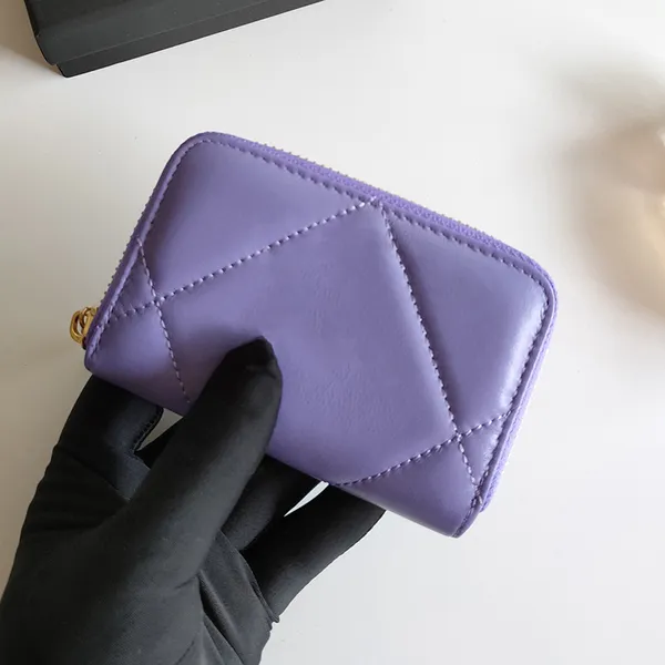 Luxury Women Wallet Zipper Zipper genuíno Coin Purse Designer Credit Credit Credit Titular de cartões de cartão Sheepskin feminino Pacote de casos de casca de casca de casca de casca de casca de casca