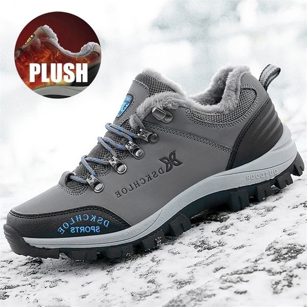 Stivali leggeri da uomo scarpe da trekking invernali scarpe da trekking in peluche antiscivolo impermeabili da uomo sneakers stivaletti moda outdoor maschile caldo 221007