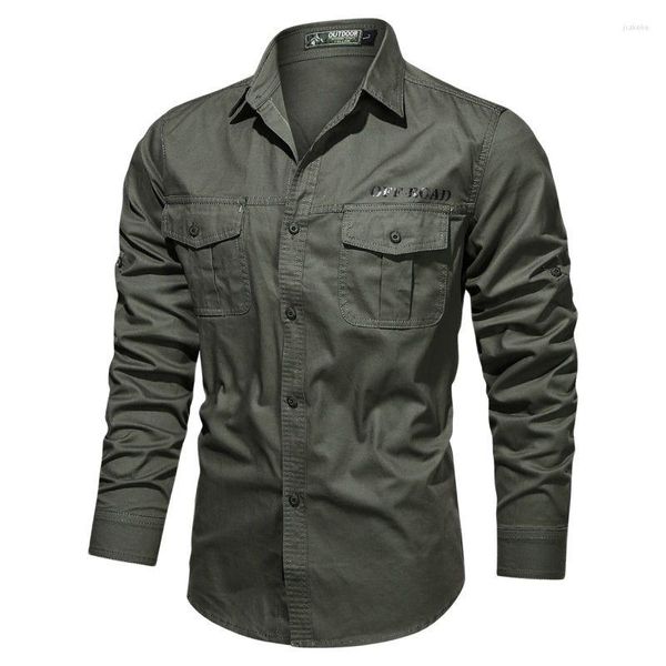 Camicie casual da uomo Camicia da uomo 5XL 6XL Camicia da uomo Camicetta da uomo in cotone militare di marca per il tempo libero