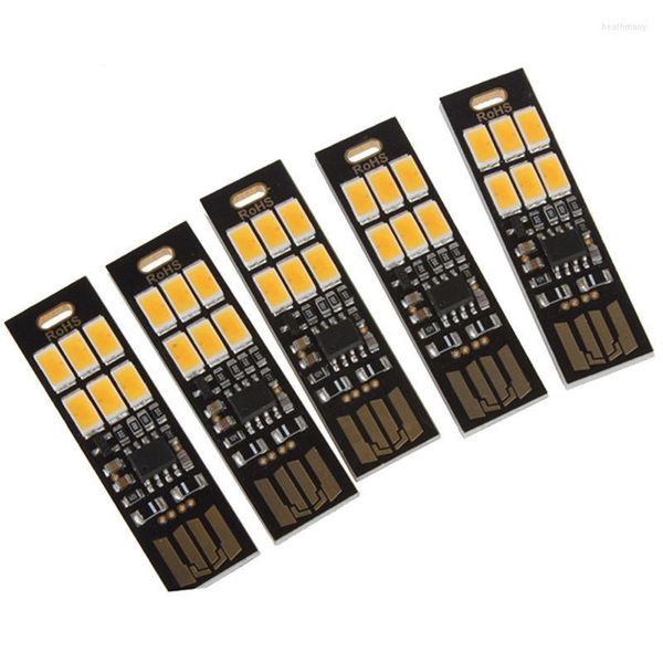 Gece Işıkları -5pcs 6 Led Light Soshine USB Güç 1W 5V Touch Dimmer Sıcak Beyaz