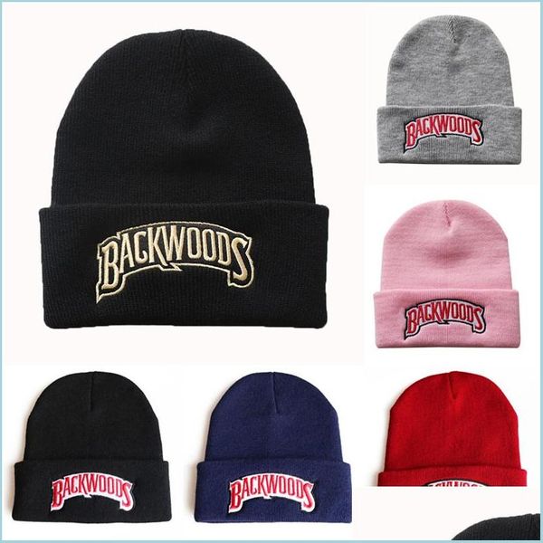 Beanies yeni örme şapka beanies backwoods yazı kapağı kadınlar için kış şapkalar sıcak moda katı hip-hop bere unisex mjfashion dhvo5
