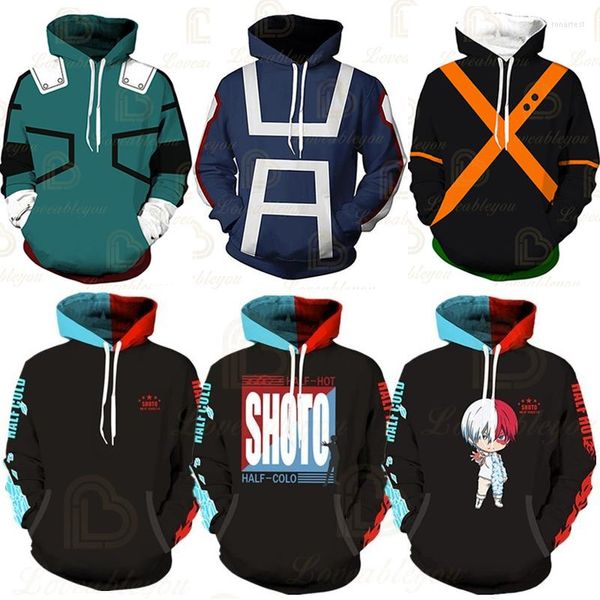 Erkek Hoodies Anime Hero Academia Zipper Sweatshirts Bakugou Todoroki Erkek Kadın Cosplay Kostüm Ceketleri