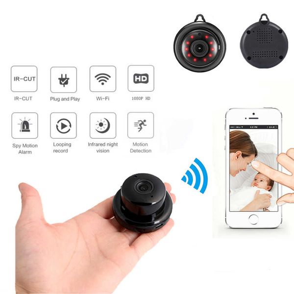 Camera wifi wifi wireless mini wifi hd 1080p registratore di sicurezza interno visione notturna di rilevamento mobile di sorveglianza della fotocamera monitor per bambini 2022