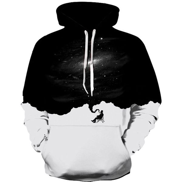 Herren Hoodies Sweatshirts Herbst Sweatshirts Männer/Frauen 3D Hoodies Drucken Smoking People Thin Space Galaxy Kapuzenpullover für Liebhaber Unisex Pullover 221008