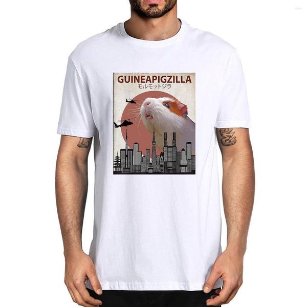 Erkekler T Shirt Pamuk Guineapigzilla Komik Guinea Domuz Yaz Mens Yenilik T-Shirt Kadın Günlük Sokak Giyim Yumuşak Tee Eu Boyutu Hediye