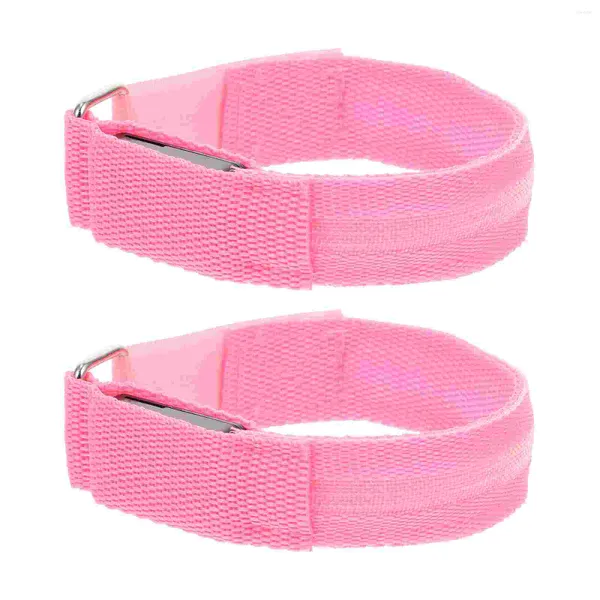 Joelheiras 2pcs pulseira luminosa banda de braçadeira brilhante led elegante para caminhada esportes ao ar livre