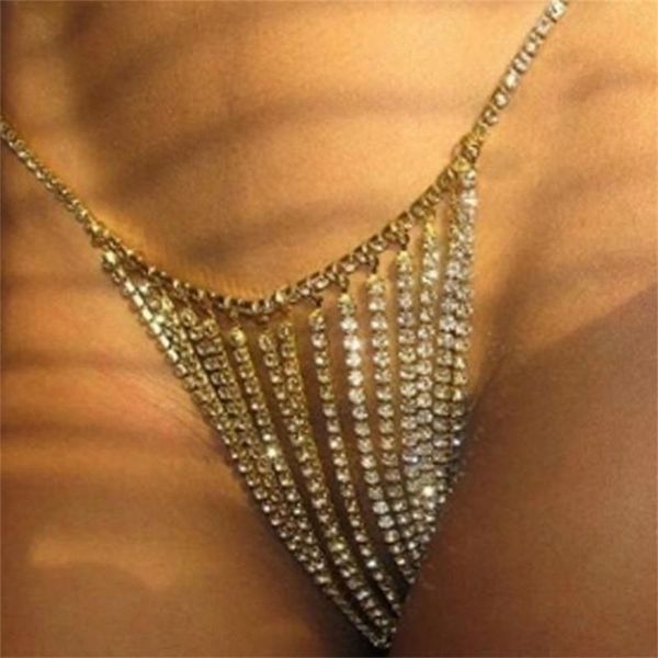 Altro Fashion Woman CuteRomantic Body Jewelry Catena della vita Sexy Beach Bikini Diamond Underwear Catene di pancia Cinturino in cristallo 221008