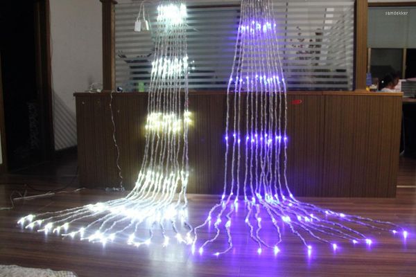 Stringhe 3M Flusso d'acqua Effetto nevicata Tenda Led Cascata Stringa Luce Natale Natale Festa di nozze Sfondo Decorazioni da giardino