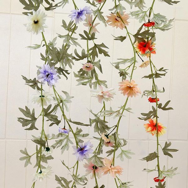 Dekoratif Çiçekler Yapay Çiçek Güneş Daisy Asma Ayçiçeği Dahlia Sahte Rattan Yumuşak Dekorasyon İç Blok