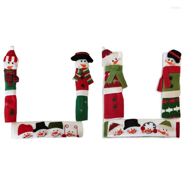 Decorações de Natal 3 PCs Capas de alça de geladeira