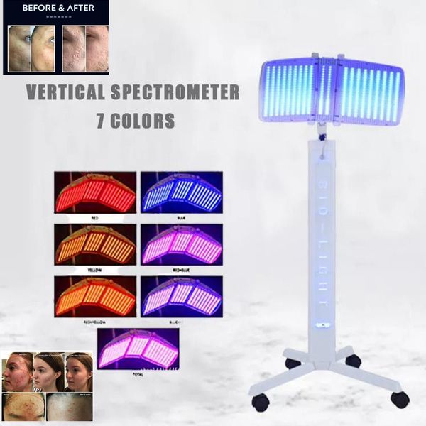 7 colorido PDT LED LED LUZ A BELAÇÃO Lâmpada fotodinâmica Tratamento de acne Skin Rejuvenescimento Remoção de rugas de remoção de pele Máscara facial máscara spa Home