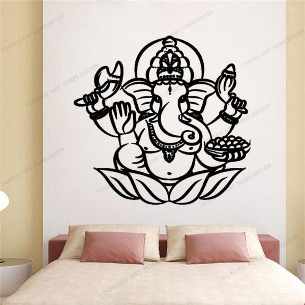 Duvar Çıkartmaları Hindistan Yoga Mandala Hamsa Elephant Ganesha Buddha Sticker Oturma Odası Yatak Odası OM Yatak Ev Dekoru CX623