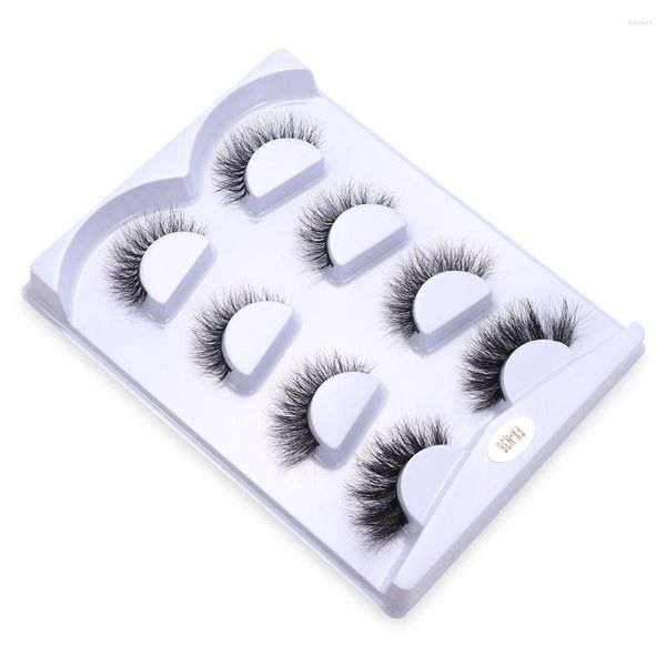 Falsche Wimpern, 4 Paar, echtes 3D-Nerz, 10–25 mm, flauschige Wimpern, kurze, unordentliche Wispy, natürliche, handgefertigte Augen-Make-up-Tools