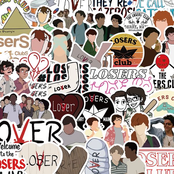 50pcs Série de TV The Losers Club Stickers Decals de desenhos animados infantil Toy Toy Diy ScrapCoons de recortes de laptop adesivo de laptop