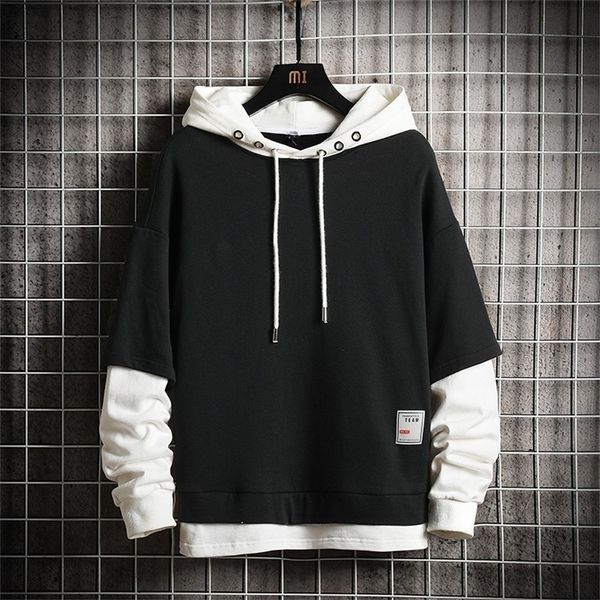 Herren Hoodies Sweatshirts Männer Hoodies Hip Hop Street Fashion Harajuku Hoodies Patchwork Punk Stil Langarm Kapuzenpullover Männer Mode Kleidung Top 221008