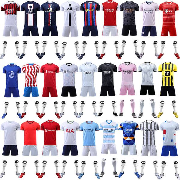 Os fãs tocam a camisa de futebol 22 23 23 Quartle League Clubs Nacionais de uniformes de uniformes de fãs de fãs de seca rápida personalizados não festas desgaste