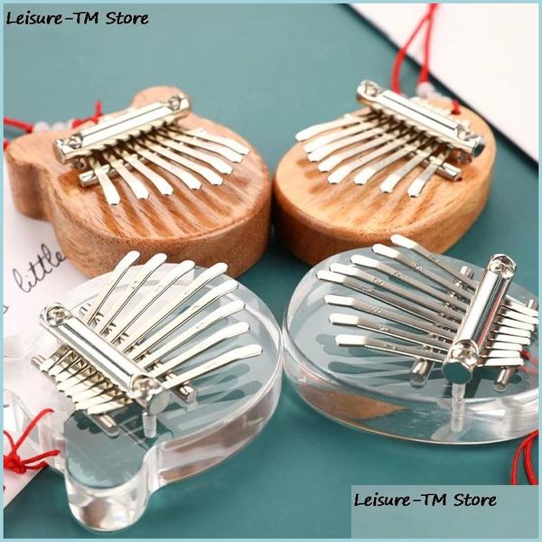 Altri articoli vari per la casa 8 tasti Mini Kalimba Thumb Piano Finger Keyboard Ciondolo Creativo Carillon in legno di mogano Good Drop Deliv Dhtba