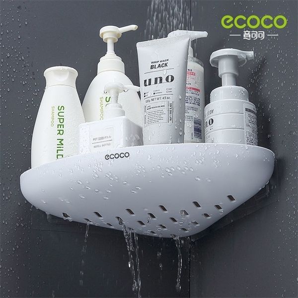 Prateleiras de banheiro Ecoco Storage Shelf chuveiro Snap Up Corner Shampoo Holder Basket Wall para prateleiras de cozinha 221007