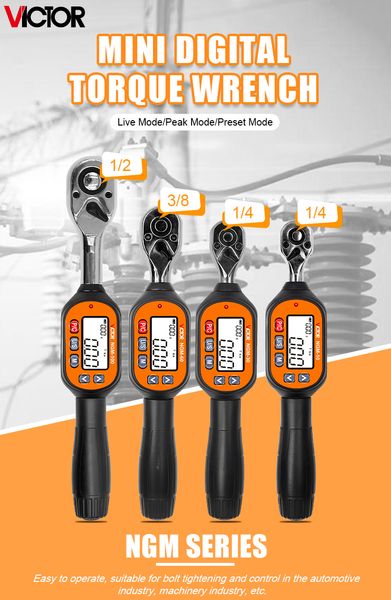 Kraftmessgeräte Digitaler Drehmomentschlüssel Moduseinstellung Datenspeicher Clear Victor NGM 10 30 60 100