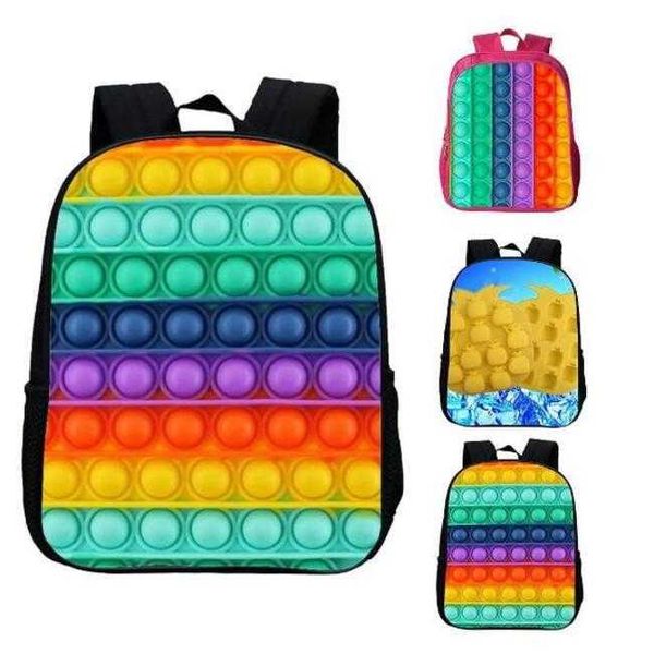 3D Impresso Push Bubble Mochilas Favory Favor Gifts Para crianças Fidget Children Bag Rainbow De volta à escola Mochila Bookbag Boutique 32