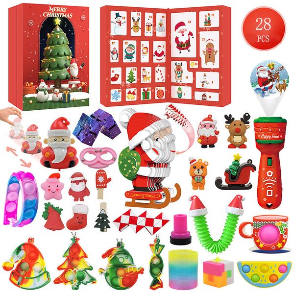 Декомпрессионная игрушка 24pcs Fidget Bag Bag Box Calendar Calendar Gift Daily Surprise Antist Stress Kids Новая 221007