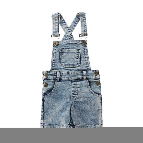 Pagliaccetti all'ingrosso Bambini Neonate Ragazzi Estate Denim Pagliaccetto Abbigliamento per bambini Tuta Moda Pantaloncini Jarretel Tuta 16Y J220922